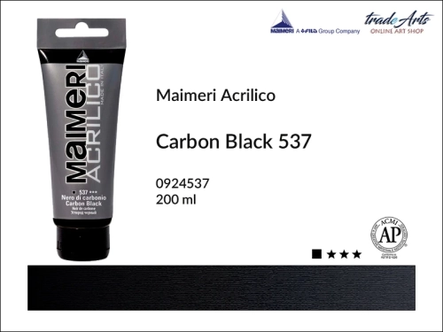 Farba akrylowa Carbon Black 537 Maimeri Acrilico tuba 200 ml, Maimeri Acrilico farba akrylowa Carbon Black 537 tuba 200 ml,  farba akrylowa w tubach, farby akrylowe Maimeri Acrilico, Maimeri Acrilico, tradearts,