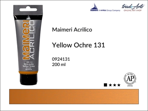 Farba akrylowa Yellow Ochre 131 Maimeri Acrilico tuba 200 ml, Maimeri Acrilico farba akrylowa Yellow Ochre 131 tuba 200 ml,  farba akrylowa w tubach, farby akrylowe Maimeri Acrilico, Maimeri Acrilico, tradearts,