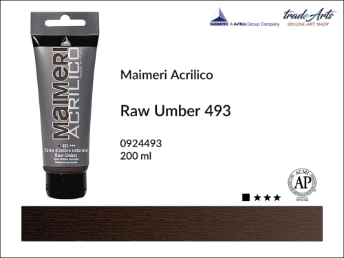 Farba akrylowa Raw Umber 493 Maimeri Acrilico tuba 200 ml, Maimeri Acrilico farba akrylowa Raw Umber 493 tuba 200 ml,  farba akrylowa w tubach, farby akrylowe Maimeri Acrilico, Maimeri Acrilico, tradearts,
