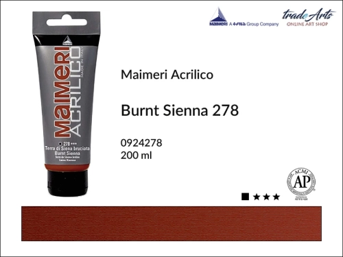 Farba akrylowa Burnt Sienna 278 Maimeri Acrilico tuba 200 ml, Maimeri Acrilico farba akrylowa Burnt Sienna 278 tuba 200 ml,  farba akrylowa w tubach, farby akrylowe Maimeri Acrilico, Maimeri Acrilico, tradearts,