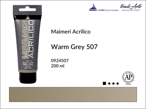 Farba akrylowa Warm Grey 507 Maimeri Acrilico tuba 200 ml, Maimeri Acrilico farba akrylowa Warm Grey 507 tuba 200 ml,  farba akrylowa w tubach, farby akrylowe Maimeri Acrilico, Maimeri Acrilico, tradearts,