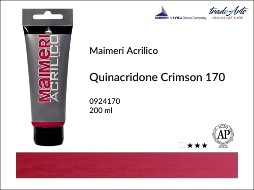 Farba akrylowa Quinacridone Crimson 170 Maimeri Acrilico tuba 200 ml, Maimeri Acrilico farba akrylowa Quinacridone Crimson 170 tuba 200 ml ml,  farba akrylowa w tubach, farby akrylowe Maimeri Acrilico, Maimeri Acrilico, tradearts,