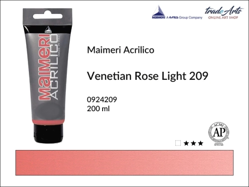 Farba akrylowa Venetian Rose Light 209 Maimeri Acrilico tuba 200 ml, Maimeri Acrilico farba akrylowa Venetian Rose Light 209 tuba 200 ml,  farba akrylowa w tubach, farby akrylowe Maimeri Acrilico, Maimeri Acrilico, tradearts,