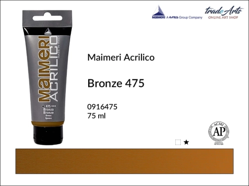 Farba akrylowa Bronze 475 Maimeri Acrilico tuba 75 ml, Maimeri Acrilico farba akrylowa Bronze 475 tuba 75 ml,  farba akrylowa w tubach, farby akrylowe Maimeri Acrilico, Maimeri Acrilico, tradearts,