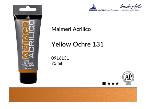 Farba akrylowa Yellow Ochre 131 Maimeri Acrilico tuba 75 ml, Maimeri Acrilico farba akrylowa Yellow Ochre 131 tuba 75 ml,  farba akrylowa w tubach, farby akrylowe Maimeri Acrilico, Maimeri Acrilico, tradearts,