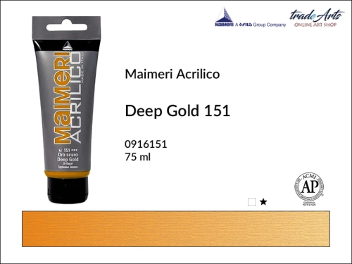 Farba akrylowa Deep Gold 151 Maimeri Acrilico tuba 75 ml, Maimeri Acrilico farba akrylowa Deep Gold 151 tuba 75 ml,  farba akrylowa w tubach, farby akrylowe Maimeri Acrilico, Maimeri Acrilico, tradearts,