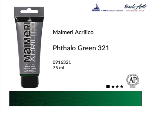 Farba akrylowa Phthalo Green 321 Maimeri Acrilico tuba 75 ml, Maimeri Acrilico farba akrylowa Phthalo Green 321 tuba 75 ml,  farba akrylowa w tubach, farby akrylowe Maimeri Acrilico, Maimeri Acrilico, tradearts,