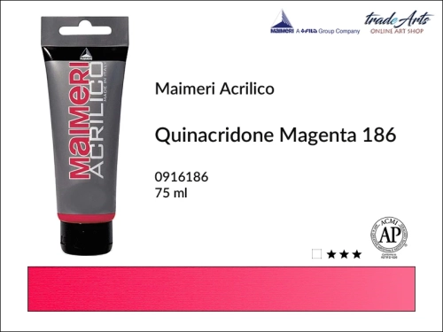 Farba akrylowa Quinacridone Magenta 186 Maimeri Acrilico tuba 75 ml, Maimeri Acrilico farba akrylowa Quinacridone Magenta 186 tuba 75 ml,  farba akrylowa w tubach, farby akrylowe Maimeri Acrilico, Maimeri Acrilico, tradearts,