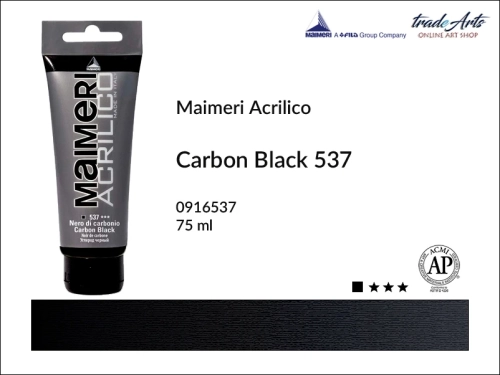Farba akrylowa Carbon Black 537 Maimeri Acrilico tuba 75 ml, Maimeri Acrilico farba akrylowa Carbon Black 537 tuba 75 ml,  farba akrylowa w tubach, farby akrylowe Maimeri Acrilico, Maimeri Acrilico, tradearts,