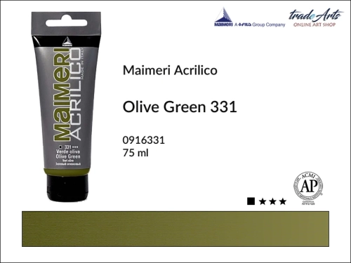 Farba akrylowa Olive Green 331 Maimeri Acrilico tuba 75 ml, Maimeri Acrilico farba akrylowa Olive Green 331 tuba 75 ml,  farba akrylowa w tubach, farby akrylowe Maimeri Acrilico, Maimeri Acrilico, tradearts,