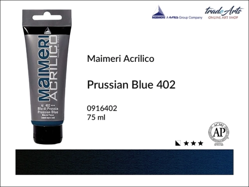 Farba akrylowa Prussian Blue 402 Maimeri Acrilico tuba 75 ml, Maimeri Acrilico farba akrylowa Prussian Blue 402 tuba 75 ml,  farba akrylowa w tubach, farby akrylowe Maimeri Acrilico, Maimeri Acrilico, tradearts,