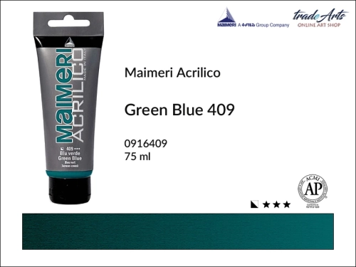 Farba akrylowa Green Blue 409 Maimeri Acrilico tuba 75 ml, Maimeri Acrilico farba akrylowa Green Blue 409 tuba 75 ml,  farba akrylowa w tubach, farby akrylowe Maimeri Acrilico, Maimeri Acrilico, tradearts,