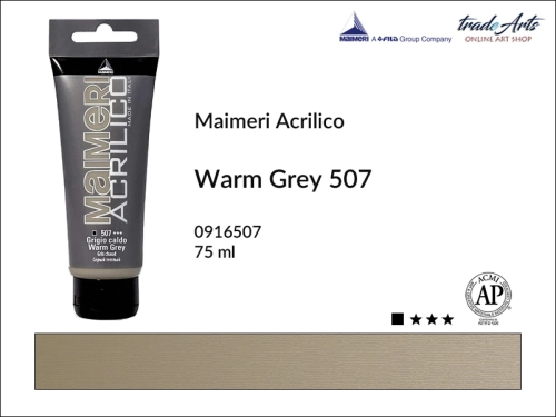 Farba akrylowa Warm Grey 507 Maimeri Acrilico tuba 75 ml, Maimeri Acrilico farba akrylowa Warm Grey 507 tuba 75 ml,  farba akrylowa w tubach, farby akrylowe Maimeri Acrilico, Maimeri Acrilico, tradearts,