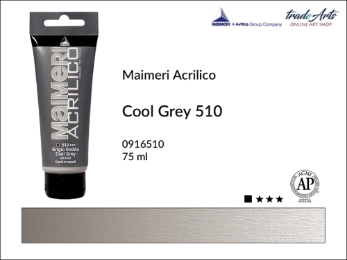 Farba akrylowa Cool Grey 510 Maimeri Acrilico tuba 75 ml, Maimeri Acrilico farba akrylowa Cool Grey 510 tuba 75 ml,  farba akrylowa w tubach, farby akrylowe Maimeri Acrilico, Maimeri Acrilico, tradearts,