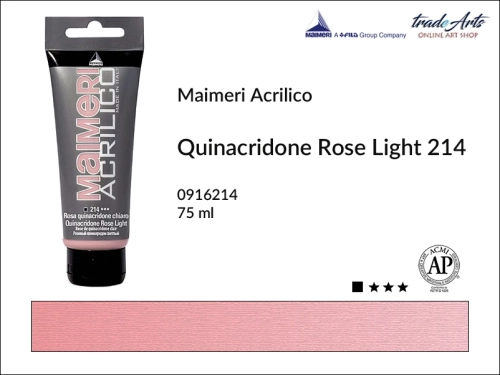 Farba akrylowa Quinacridone Rose Light 214 Maimeri Acrilico tuba 75 ml, Maimeri Acrilico farba akrylowa Quinacridone Rose Light 214 tuba 75 ml,  farba akrylowa w tubach, farby akrylowe Maimeri Acrilico, Maimeri Acrilico, tradearts,
