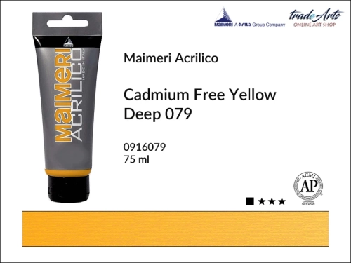 Farba akrylowa Cadmium Free Yellow Deep 079 Maimeri Acrilico tuba 75 ml, Maimeri Acrilico farba akrylowa Cadmium Free Yellow Deep 079 tuba 75 ml,  farba akrylowa w tubach, farby akrylowe Maimeri Acrilico, Maimeri Acrilico, tradearts,