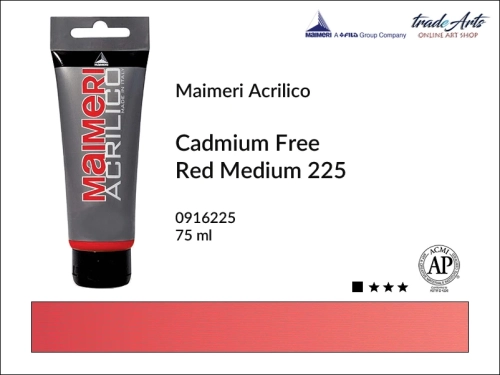 Farba akrylowa Cadmium Free Red Medium 225 Maimeri Acrilico tuba 75 ml, Maimeri Acrilico farba akrylowa Cadmium Free Red Medium 225 tuba 75 ml,  farba akrylowa w tubach, farby akrylowe Maimeri Acrilico, Maimeri Acrilico, tradearts,