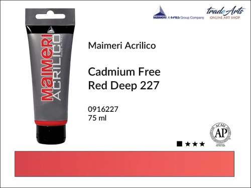 Farba akrylowa Cadmium Free Red Deep 227 Maimeri Acrilico tuba 75 ml, Maimeri Acrilico farba akrylowa Cadmium Free Red Deep 227 tuba 75 ml,  farba akrylowa w tubach, farby akrylowe Maimeri Acrilico, Maimeri Acrilico, tradearts,
