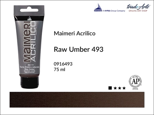 Farba akrylowa Raw Umber 493 Maimeri Acrilico tuba 75 ml, Maimeri Acrilico farba akrylowa Raw Umber 493 tuba 75 ml,  farba akrylowa w tubach, farby akrylowe Maimeri Acrilico, Maimeri Acrilico, tradearts,