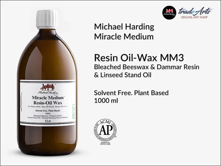 Miracle Medium Resin-Oil Wax MM3 Michael Harding, pasta woskowa żywiczna Miracle Medium MM3 MH, wosk żywiczny do farb olejnych MH Miracle Medium MM3, medium żywiczne do farb olejnych, farby olejne, pasta woskowa do farb,