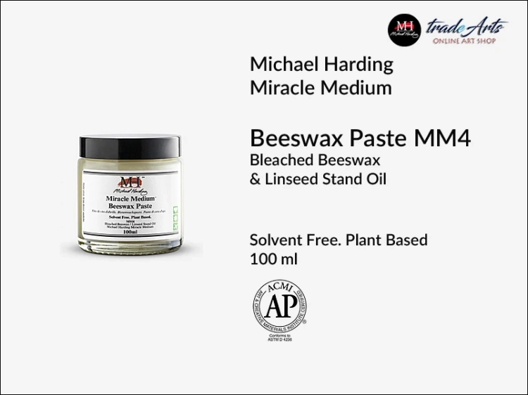 Miracle Medium Beeswax Paste MM4 Michael Harding, pasta woskowa do teksturowania Miracle Medium Beeswax  Paste MM4 MH, pasta z wosku pszczelego do teksturowania MM4 MH, pasta woskowa do tekstury do farb olejnych, farby olejne,