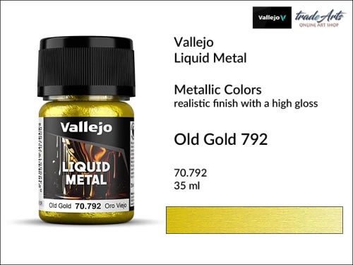 Farba metaliczna w płynie Old Gold 792 Vallejo Liquid Metal, Vallejo Liquid Metal - farba metaliczna w płynie Old Gold 792,  farba metaliczna w płynie Vallejo Liquid Gold, farby metaliczne, farba, Vallejo, tradearts,