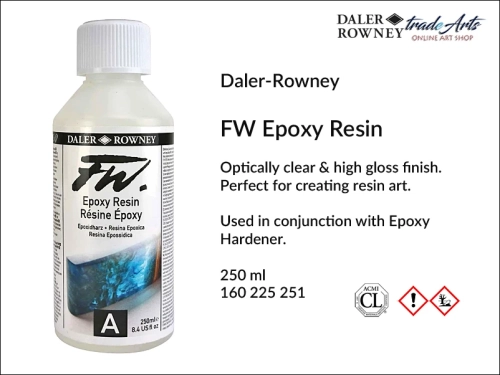 Daler-Rowney Epoxy Resin FW 250 ml, Daler-Rowney żywica epoksydowa dwuskładnikowa Epoxy Resin, żywica epoksydowa Daler-Rowney Epoxy Resin FW 250 ml, grafika żywiczna epoksydowa, żywica epoksydowa, odlewanie form,