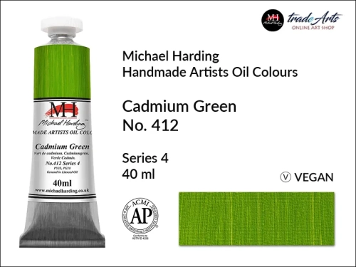 Michael Harding Artists Oil Colours Cadmium Green 412, farba olejna Cadmium Green 412 Michael Harding, Michael Harding - farba olejna Cadmium Green 412, farby olejne Michael Harding, Michael Harding, farby Michael Harding,