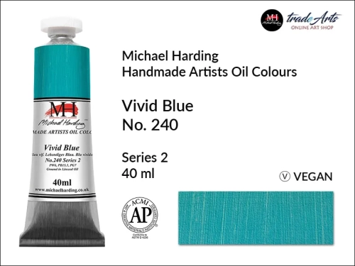 Michael Harding Artists Oil Colours Vivid Blue 240, farba olejna Vivid Blue 240 Michael Harding, Michael Harding - farba olejna Vivid Blue 240, farby olejne Michael Harding, Michael Harding, farby Michael Harding,