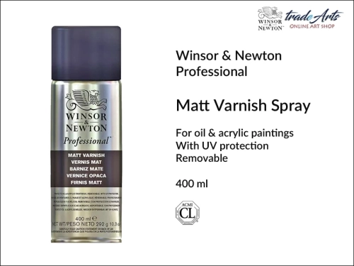 Matt Varnish Spray Winsor Newton for Oil and Acrylic Paintings, 
werniks matowy do farb olejnych i akrylowych  Winsor Newton, Winsor Newton werniks matowy w aerozolu do farb olejnych i akrylowych, werniksy matowe do farb olejnych i akrylowych,