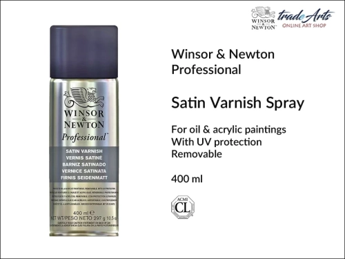 Satin Varnish Spray Winsor Newton for Oil and Acrylic Pintings, 
werniks satynowy do farb olejnych i akrylowych  Winsor  Newton, Winsor Newton werniks satynowy w aerozolu do farb olejnych i akrylowych, werniksy satynowe do farb olejnych i akrylowych,