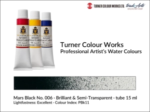  Farba akwarelowa Turner Artist's Watercolour, kolor: Mars Black 006, tuba 15 ml