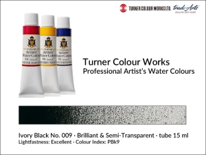  Farba akwarelowa Turner Artist's Watercolour, kolor: Ivory Black 009, tuba 15 ml 