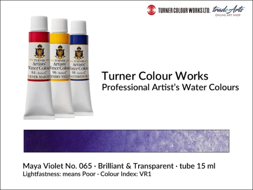 Turner Artists Watercolour Maya Violet 065 15 ml, Turner Artists Watercolour farba akwarelowa Maya Violet 065 tuba 15 ml, farba akwarelowa Maya Violet 065 Turner Artists Watercolour, farby akwarelowe Turner, akwarele Turner Artists, akwarela,