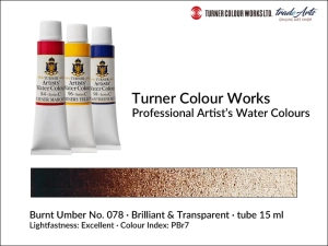  Farba akwarelowa Turner Artist's Watercolour, kolor: Burnt Umber 078, tuba 15 ml 