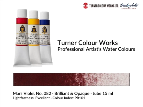 Turner Artists Watercolour Mars Violet 082 15 ml, Turner Artists Watercolour farba akwarelowa Mars Violet 082 tuba 15 ml, farba akwarelowa Mars Violet 082 Turner Artists Watercolour, farby akwarelowe Turner, akwarele Turner Artists, akwarela,