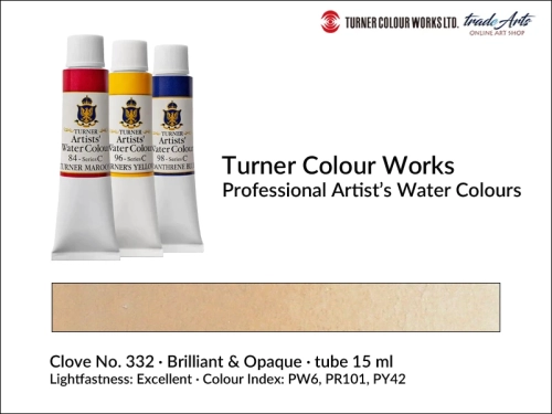 Turner Artists Watercolour Clove 332 15 ml, Turner Artists Watercolour farba akwarelowa Clove 332 tuba 15 ml, farba akwarelowa Clove 332 Turner Artists Watercolour, farby akwarelowe Turner, akwarele Turner Artists, akwarela,
