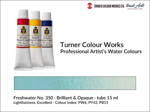 Turner Artists Watercolour Freshwater 350 15 ml, Turner Artists Watercolour farba akwarelowa Freshwater 350 tuba 15 ml, farba akwarelowa Freshwater 350 Turner Artists Watercolour, farby akwarelowe Turner, akwarele Turner Artists, akwarela,
