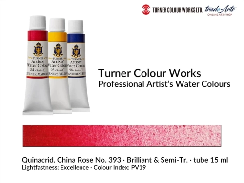 Turner Artists Watercolour Quinacridone China Rose 393 15 ml, Turner Artists Watercolour farba akwarelowa Quinacridone China Rose 393 tuba 15 ml, farba akwarelowa Antique Silver 381 Turner Artists Watercolour, farby akwarelowe Turner, akwarele Turner,