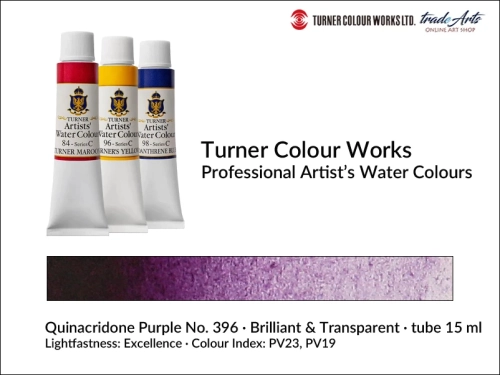 Turner Artists Watercolour Quinacridone Purple 396 15 ml, Turner Artists Watercolour farba akwarelowa Quinacridone Purple 396 tuba 15 ml, farba akwarelowa Quinacridone Purple 396 Turner Artists Watercolour, farby akwarelowe Turner, akwarele Turner,