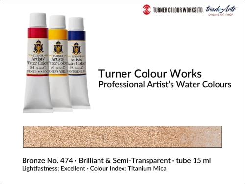 Turner Artists Watercolour Bronze 474 15 ml, Turner Artists Watercolour farba akwarelowa Bronze 474 tuba 15 ml, farba akwarelowa Bronze 474 Turner Artists Watercolour, farby akwarelowe Turner, akwarele Turner Artists,