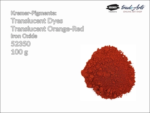 Translucent Orange-Red 52350 Kremer-Pigmente, Kremer-Pigmente pigment laserunkowy pomarańczowo-czerwony 52350,  pigmenty laserunkowe Kreme-Pigmente, laserunek Orange-Red 52350 Kremer-Pigmente, pigmenty przezroczyste,