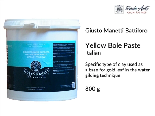 Italian Yellow Bole Paste Giusto Manetti for water gilding 800g, pulment żółty do złoceń 800 g Giusto Manetti,  Giusto Manetti pulment żółty 800 g do pozłotnictwa, pulmenty, pulment żółty, złocenia, pozłotnictwo,