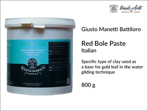 Italian Red Bole Paste Giusto Manetti for water gilding 800g, pulment czerwony do złoceń 800 g Giusto Manetti,  Giusto manetti pulment czerwony 800 g do pozłotnictwa, pulmenty, pulment czerwony, złocenia, pozłotnictwo,