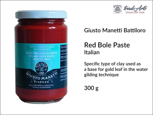 Italian Red Bole Paste Giusto Manetti for water gilding 300g, pulment czerwony do złoceń 300 g Giusto Manetti,  Giusto Manetti pulment czerwony 300 g do pozłotnictwa, pulmenty, pulment czerwony, złocenia, pozłotnictwo,