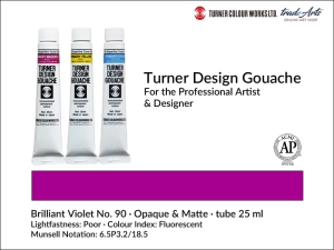  Farba gwaszowa artystyczna kryjąca Turner Design Gouache, kolor: Brilliant Violet 90, tuba 25 ml