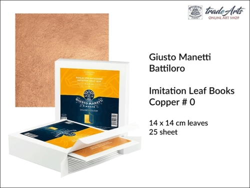 Giusto Manetti Copper Leaf Books 14x14 cm envelopes, Manetti koperta szlagmetal miedzi 14x14 cm 25 płatków, szlagmetale, szlagmetal miedzi 14x14 cm koperta, Giusto Manetti szlagmetale,
