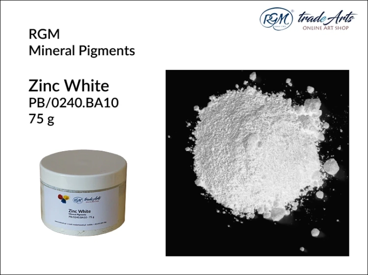 RGM Zinc White 240 75g, RGM biel cynkowa 75g, dwutlenek tytanu 75 g RGM, pigment biel cynkowa RGM, RGM pigment Zinc White 240 75g, pigmenty białe, pigmenty, RGM,