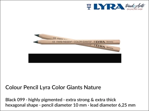 Lyra Color Giants Nature Individual Coloured Pencils, Lyra Color Giants Nature Pencil Black 099, kredka Black 099 Lyra Color Giants Nature, kredki Lyra Giants Nature, kredki grube Lyra Color Giants Nature na sztuki, kredki drewniane,