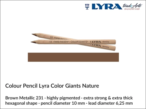 Lyra Color Giants Nature Individual Coloured Pencils, Lyra Color Giants Nature Pencil Brown Metallic 231, kredka Brown Metallic 231 Lyra Color Giants Nature, kredki Lyra Giants Nature, kredki grube Lyra Color Giants Nature na sztuki, kredki drewniane,